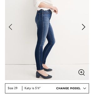 NWT Madewell High Rise Skinny Jeans Danny Wash 29T